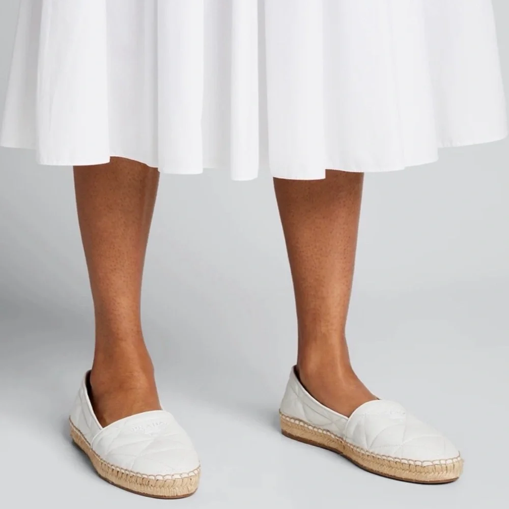 PRADA White Quilted Leather Espadrilles 🤍 - Picture 3 of 16